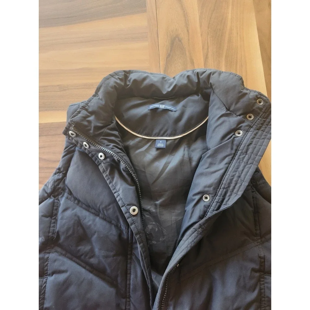 GAP Puffer Vest Women's Black with Pockets Water Resistant Sz S (018)